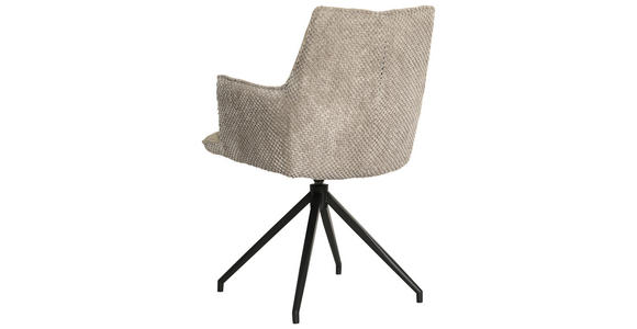 ARMLEHNSTUHL in Eisen Mikrofaser, Teddystoff - Taupe/Schwarz, Design, Textil/Metall (59/90/62,5cm) - Novel