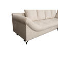 ECKSOFA Creme Struktur  - Creme/Schwarz, KONVENTIONELL, Textil/Metall (247/194cm) - Carryhome