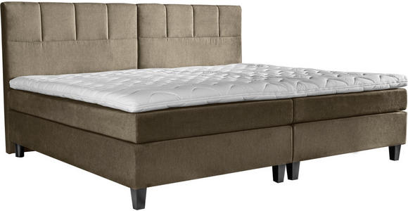BOXSPRINGBETT 240/200 cm in Beige, Braun - Wengefarben/Beige, Trend, Holz/Textil (240/200cm) - Esposa