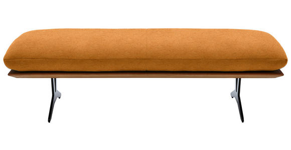 HOCKERBANK in Holz, Textil Currygelb - Currygelb/Schwarz, Design, Holz/Textil (150/43/60cm) - Dieter Knoll