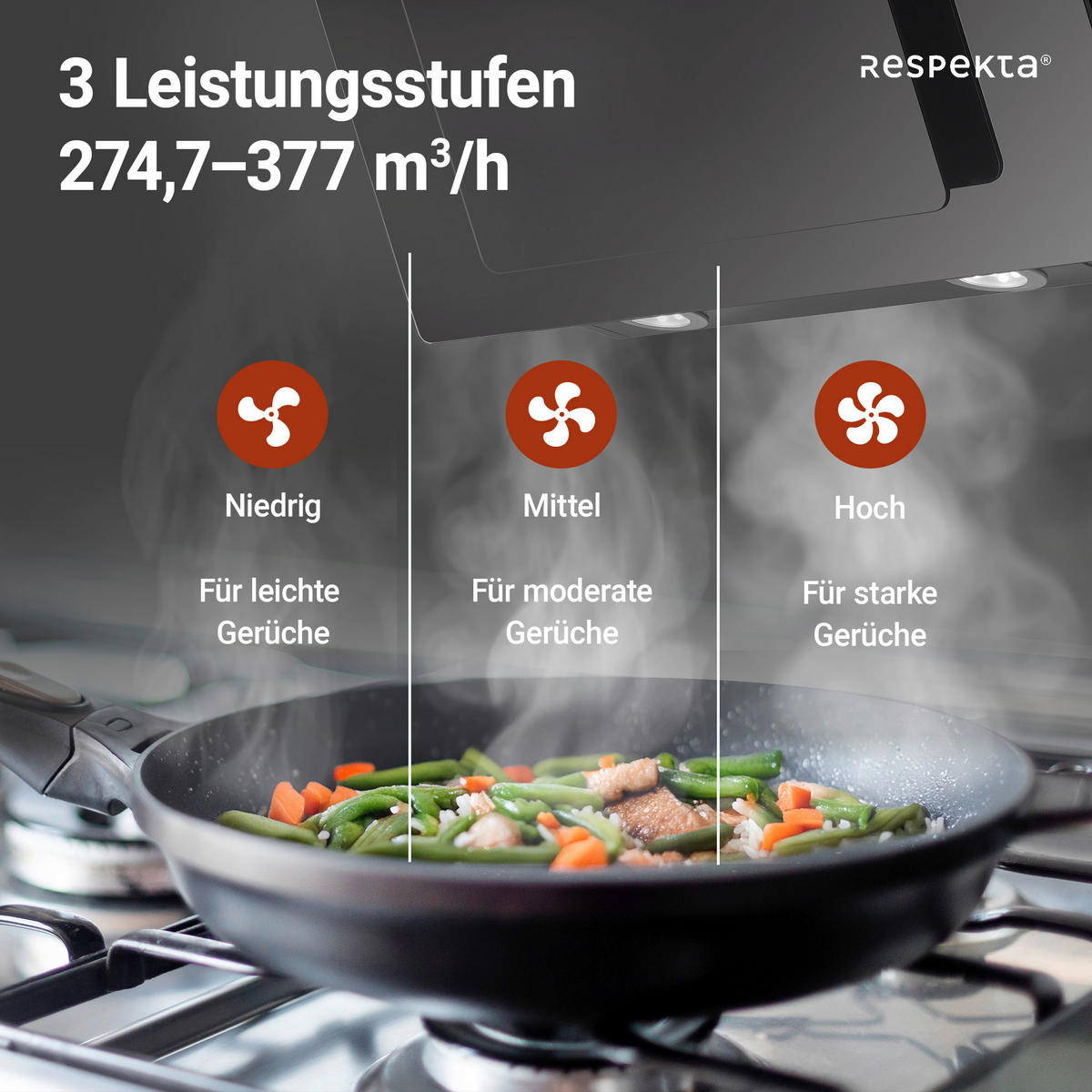 FLÄKTKÅPA CH21060SBZ  - svart, Trend, metall/glas (59,8/72,7-110,7/30,5cm) - Respekta