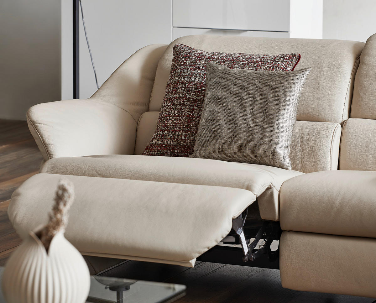 ECKSOFA in Echtleder Hellgrau  288/271 cm  - Hellgrau/Schwarz, KONVENTIONELL, Leder/Kunststoff (288/271cm) - Himolla Komfortklass