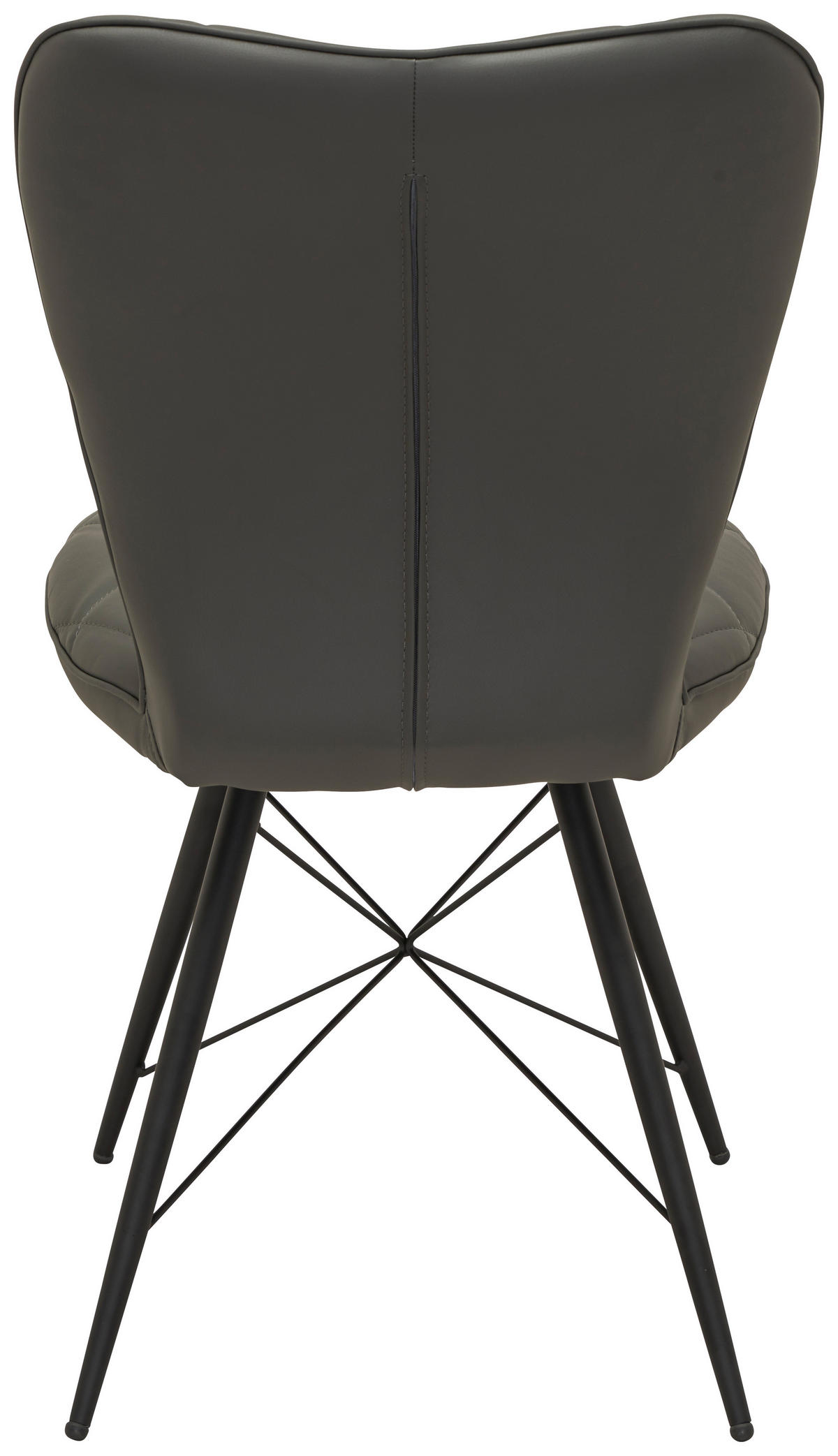 STOL, kovina, usnje siva, črna  - črna/siva, Design, kovina/usnje (49/90/61cm) - Hom`in