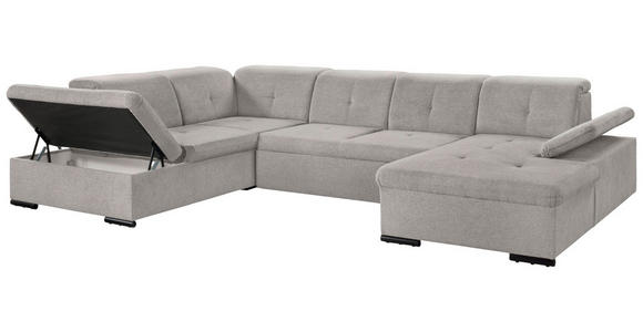 WOHNLANDSCHAFT Taupe Chenille  - Taupe/Grau, KONVENTIONELL, Kunststoff/Textil (188/340/240cm) - Carryhome