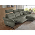 ECKSOFA in Echtleder Grau  300/157 cm  - Schwarz/Grau, Design, Leder/Metall (300/157cm) - Dieter Knoll