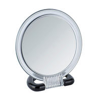 SCHMINKSPIEGEL  - Silberfarben/Schwarz, Basics, Glas/Kunststoff (15,5/17/7,5cm) - Wenko