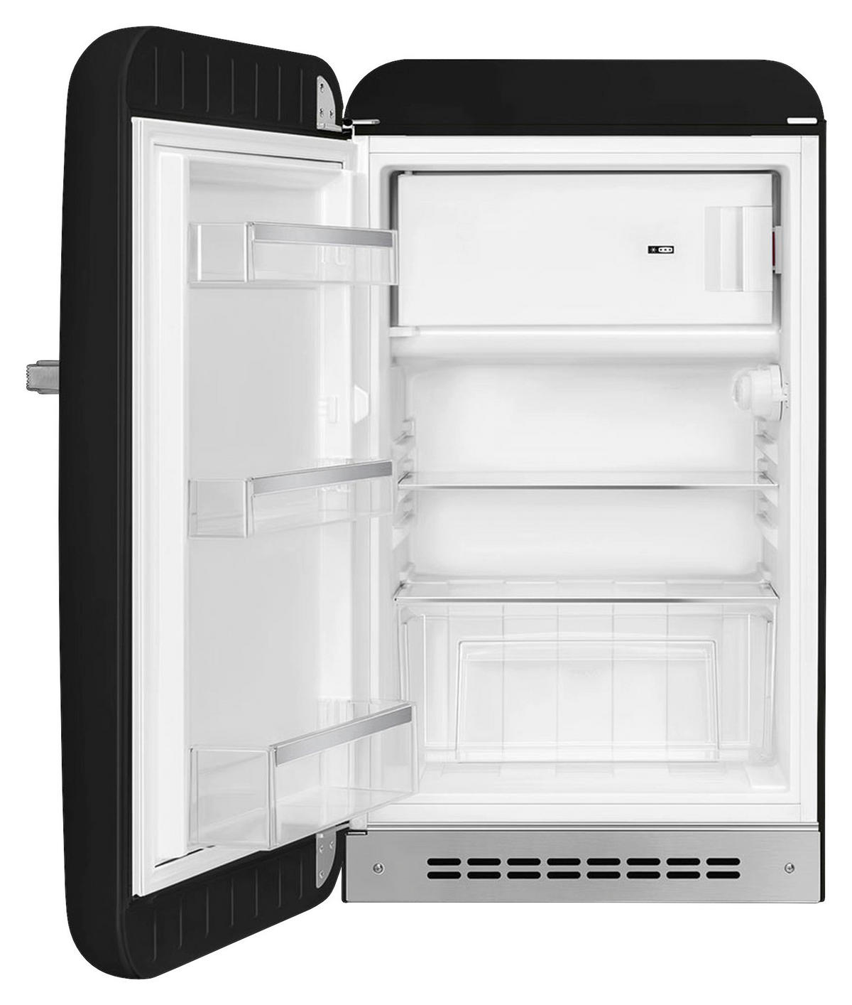 KÜHLSCHRANK 54,5/97-98/70,1 cm  - Schwarz Hochglanz, Basics, Glas/Metall (54,5/97-98/70,1cm) - SMEG