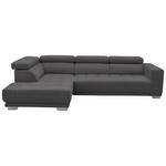 ECKSOFA in Mikrofaser Grau  - Chromfarben/Grau, Design, Textil/Metall (207/301cm) - Xora