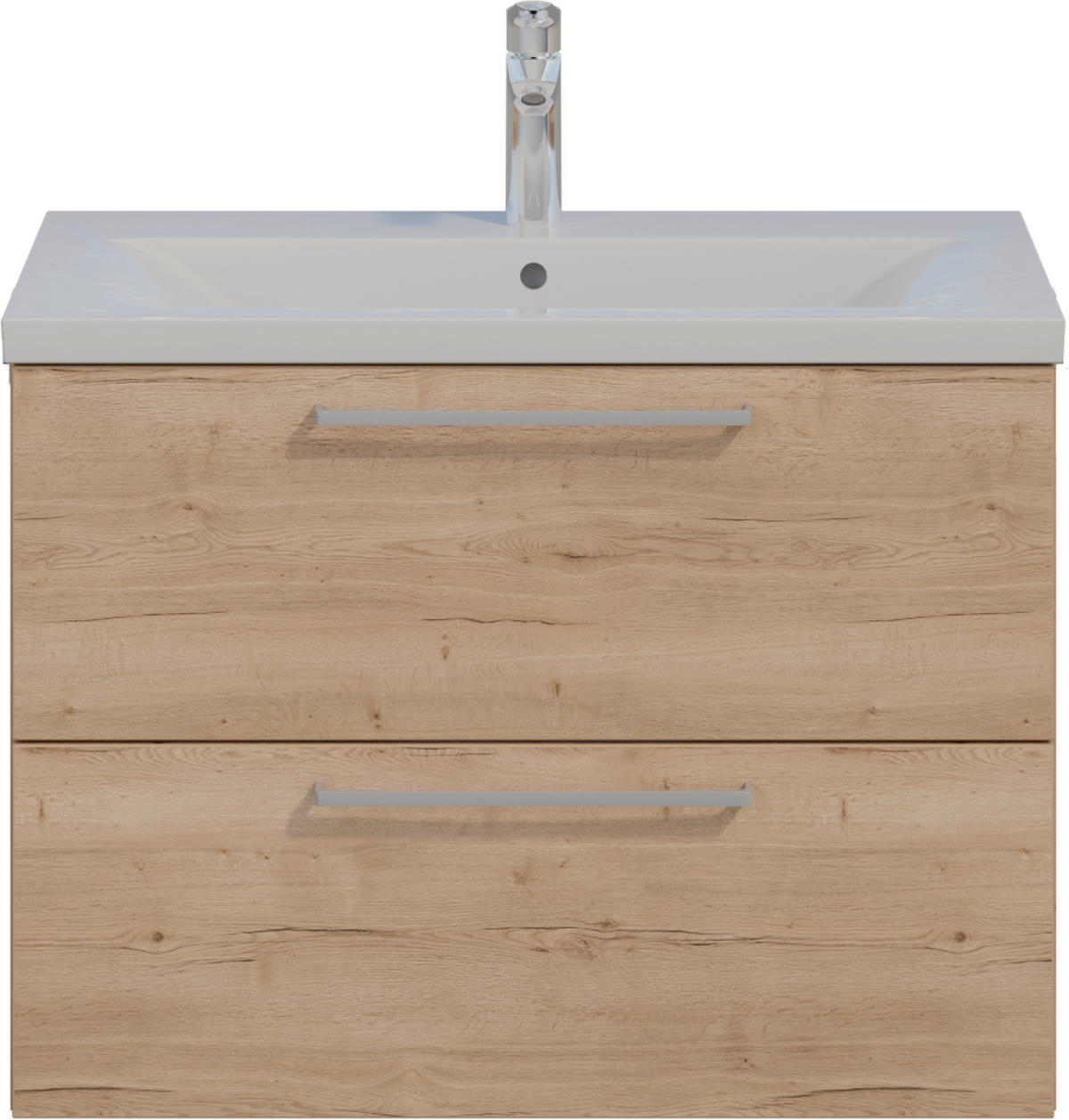 WASCHTISCHKOMBI 81 cm  - Chromfarben/Eichefarben, MODERN, Keramik/Holzwerkstoff (81cm) - Celina Home
