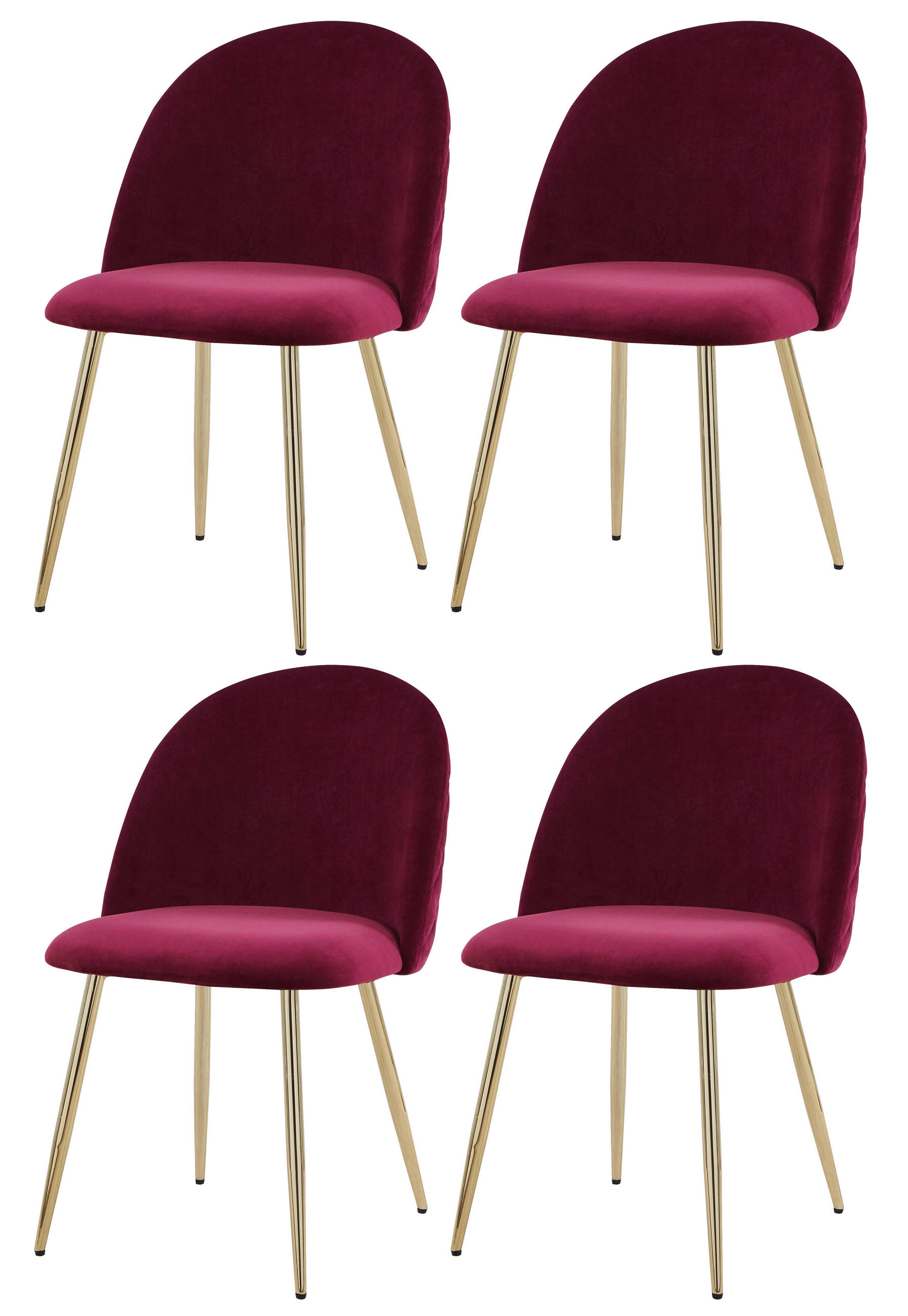 Polsterstuhl Artdeco Bordeaux, Beine Gold