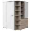 BEGEHBARER ECKSCHRANK Weiß, Eiche San Remo 124/199/148 cm  - Alufarben/Weiß, KONVENTIONELL, Holzwerkstoff/Kunststoff (124/199/148cm) - Boxxx