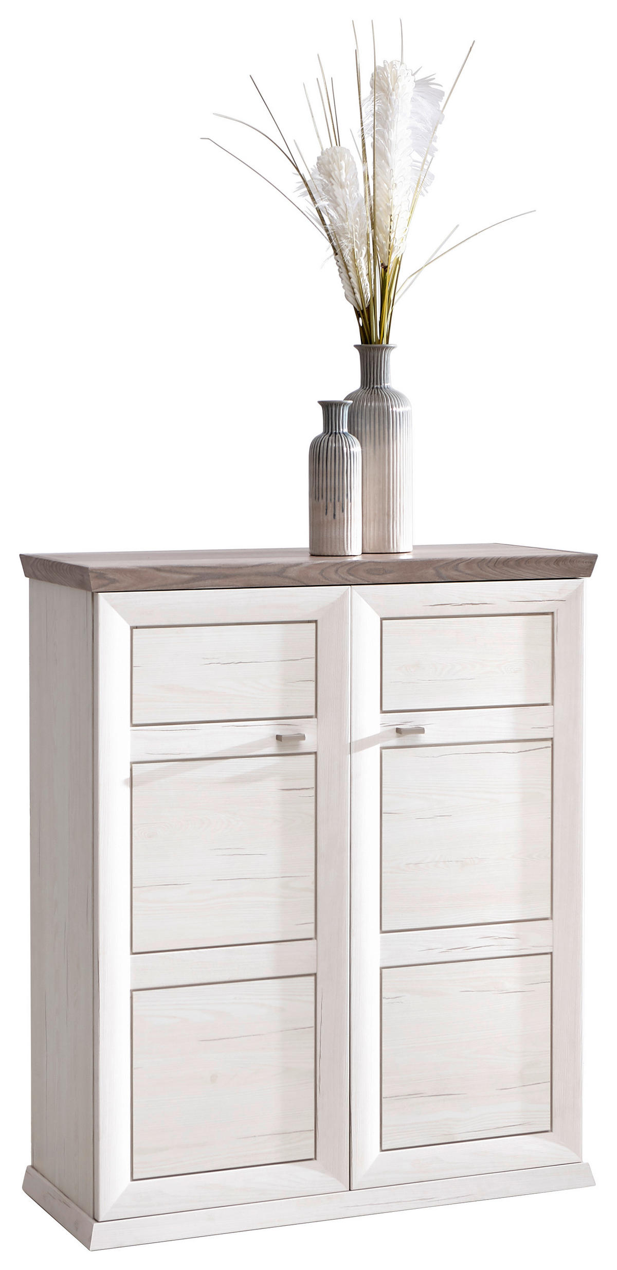 PANTOFAR 90,2/108,5/38,5 cm  - culoare nichel/alb, Lifestyle, metal/material pe bază de lemn (90,2/108,5/38,5cm) - Hom`in