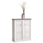 SCHUHSCHRANK  in 90,2/108,5/38,5 cm  - Weiß/Grau, LIFESTYLE, Holzwerkstoff/Metall (90,2/108,5/38,5cm) - Hom`in