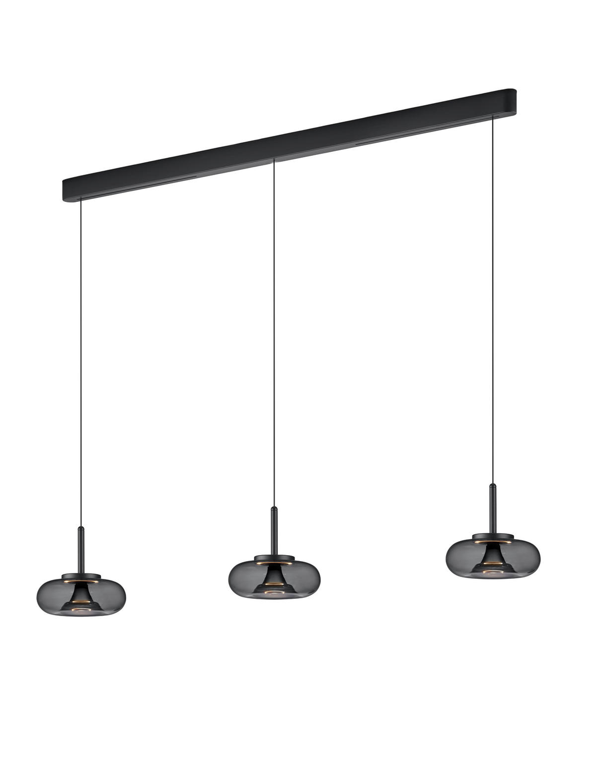 LED-HÄNGELEUCHTE Sica 22/210 cm  - Schwarz, Design, Glas/Metall (22/210cm) - Helestra