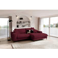 ECKSOFA  in Flachgewebe Rot  253/177 cm  - Rot/Schwarz, Design, Textil/Metall (253/177cm) - Dieter Knoll