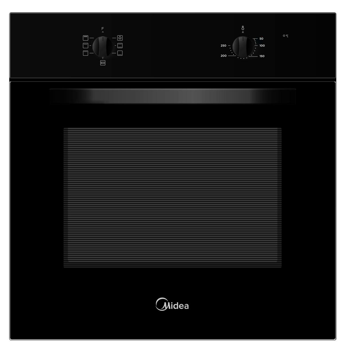 EINBAUBACKOFEN MBO65M40M0-BK  - Schwarz, Basics, Glas/Metall (59,5/59,5/57,5cm) - Midea