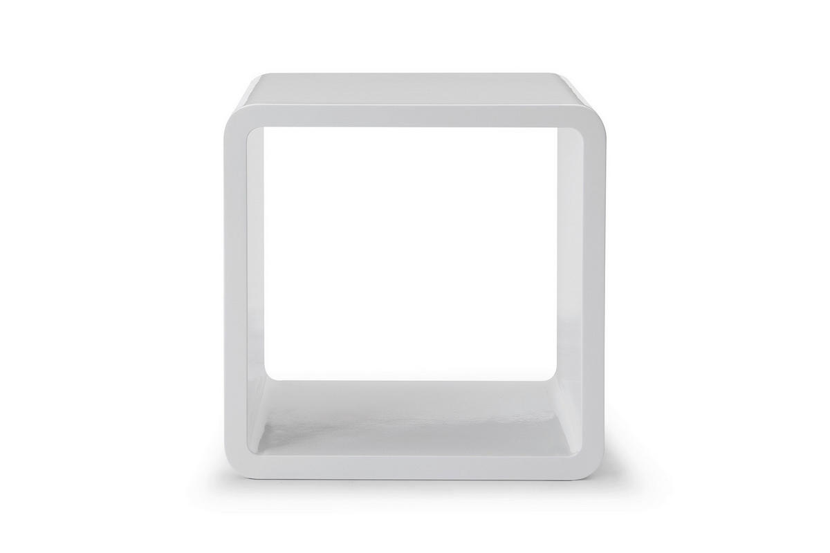 REGALELEMENT Weiß Hochglanz  - Weiß Hochglanz, Design, Holzwerkstoff (45/45/35cm) - Livetastic
