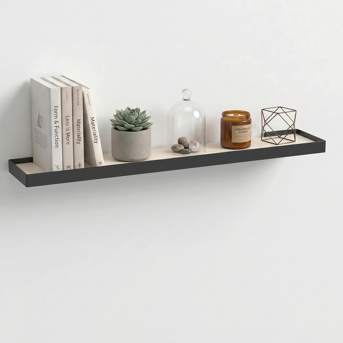 WANDBOARD80/3/15 cm Schwarz, Kaschmir  - Kaschmir/Schwarz, Basics, Holzwerkstoff/Metall (80/3/15cm) - Xora