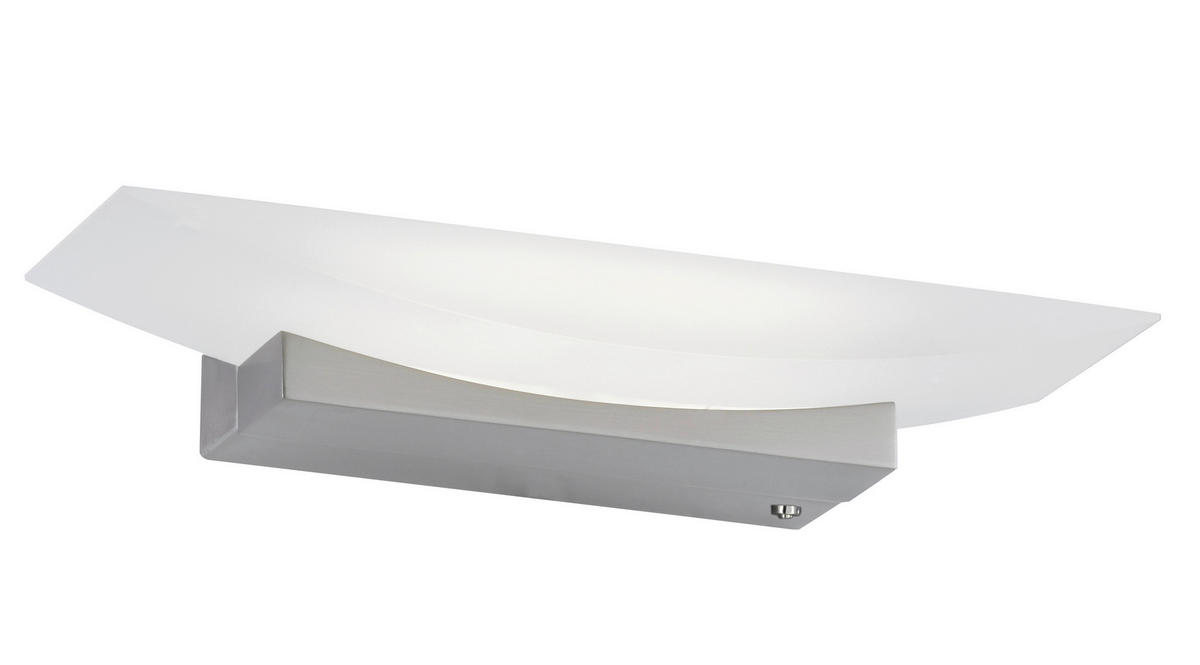 LED-WANDLEUCHTE - Nickelfarben, Design, Glas/Metall (30/6/6cm) - Fischer & Honsel