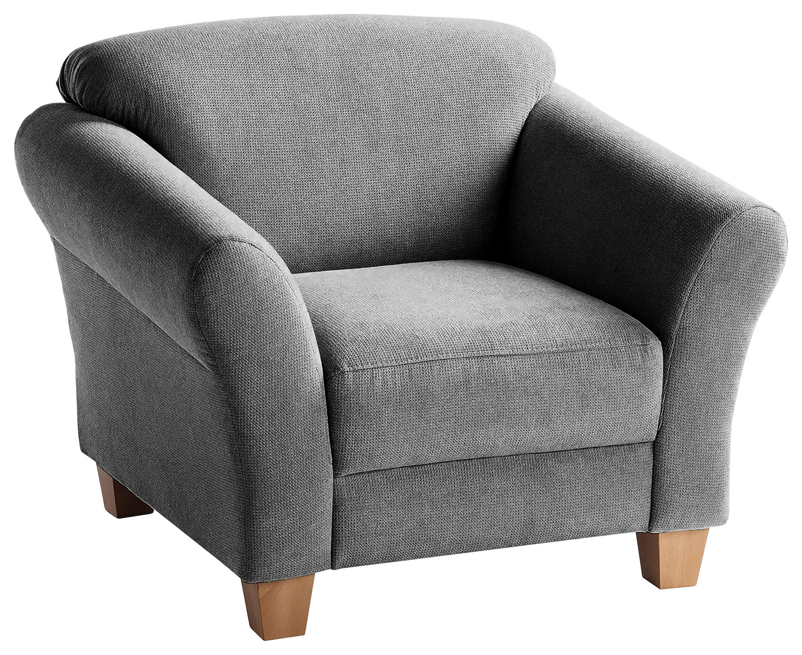 SESSEL in Flachgewebe Grau  - Naturfarben/Grau, KONVENTIONELL, Holz/Textil (101/84/89cm) - Sit & More