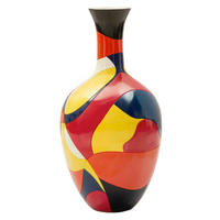 Vase Rubic  - Gelb/Rot, Basics, Kunststoff (29/59/29cm)