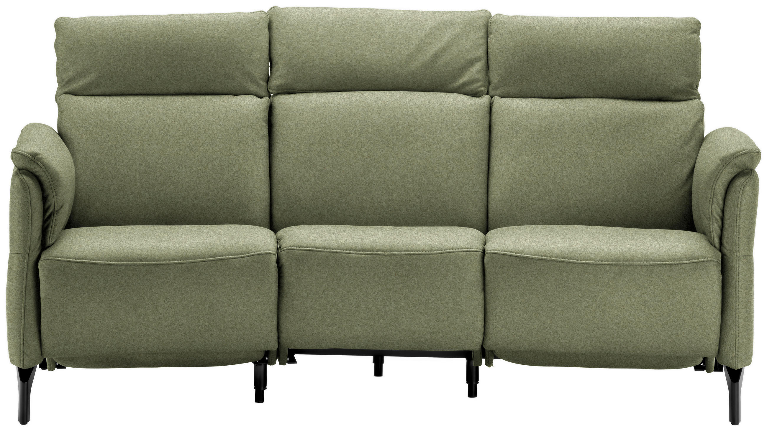 TRAPEZSOFA in Mikrofaser Hellgrün  - Schwarz/Hellgrün, Konventionell, Textil/Metall (221/103/95cm) - Dieter Knoll