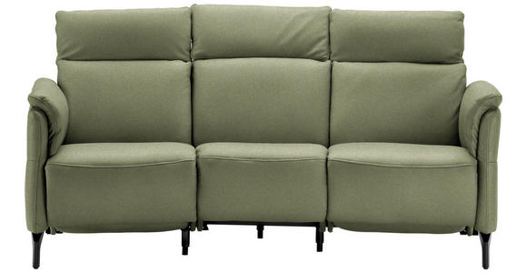 TRAPEZSOFA in Mikrofaser Hellgrün - Schwarz/Hellgrün, KONVENTIONELL, Textil/Metall (221/103/95cm) - Dieter Knoll