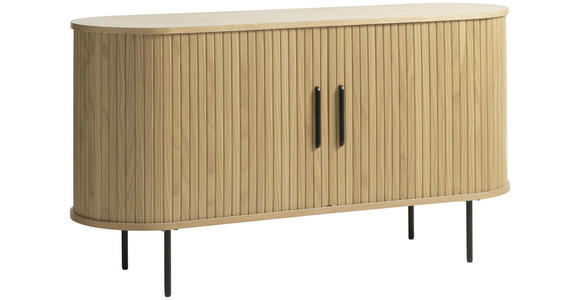 SIDEBOARD Eichefarben 140/76/45 cm - Eichefarben/Schwarz, Trend, Holz/Holzwerkstoff (140/76/45cm) - Xora