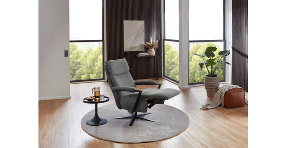 RELAXSESSEL in Textil Dunkelgrau - Dunkelgrau/Schwarz, Design, Textil/Metall (68/117/85cm) - Cantus