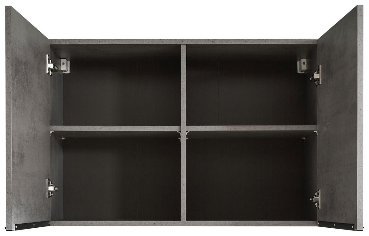 KÜCHENOBERSCHRANK 90/60/35 cm  in Anthrazit  - Anthrazit/Schwarz, Design, Holzwerkstoff/Kunststoff (90/60/35cm) - MID.YOU
