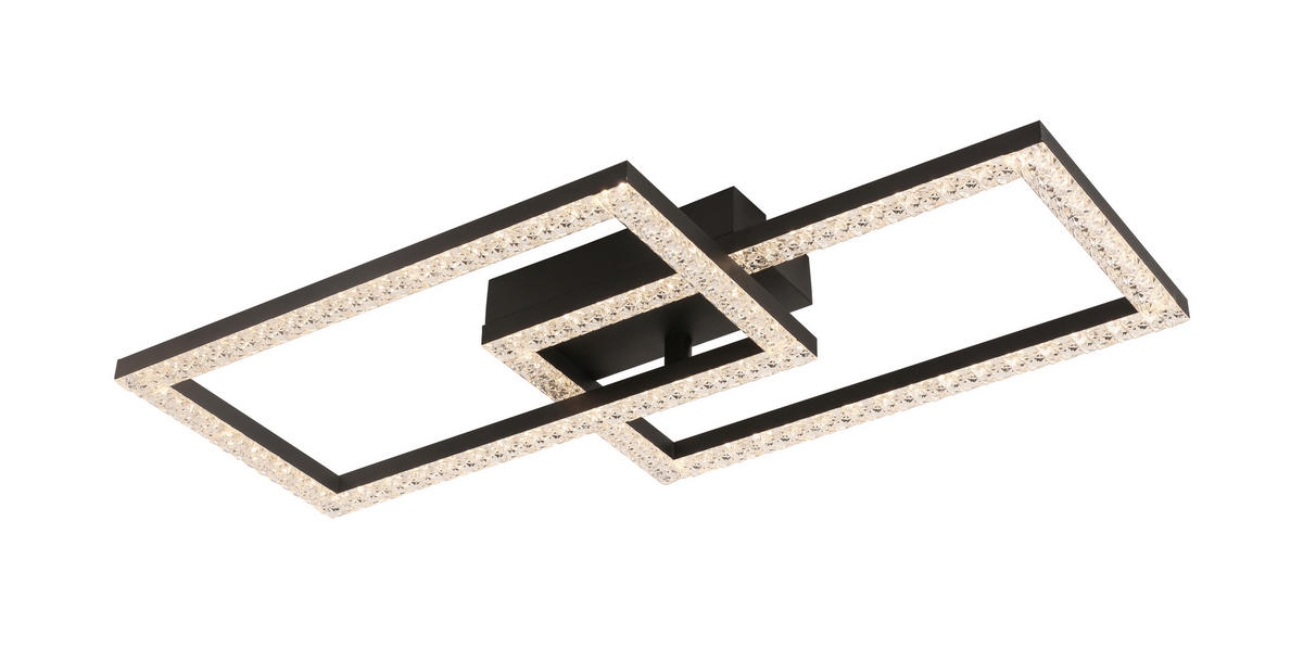 STROPNÍ LED SVÍTIDLO, 50/28/7 cm - černá, Basics, kov/plast (50/28/7cm) - Novel