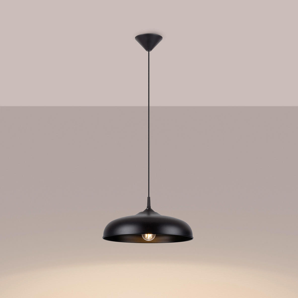 HÄNGELEUCHTE GINA 38/38/74 cm  - Schwarz, Design, Metall (38/38/74cm)