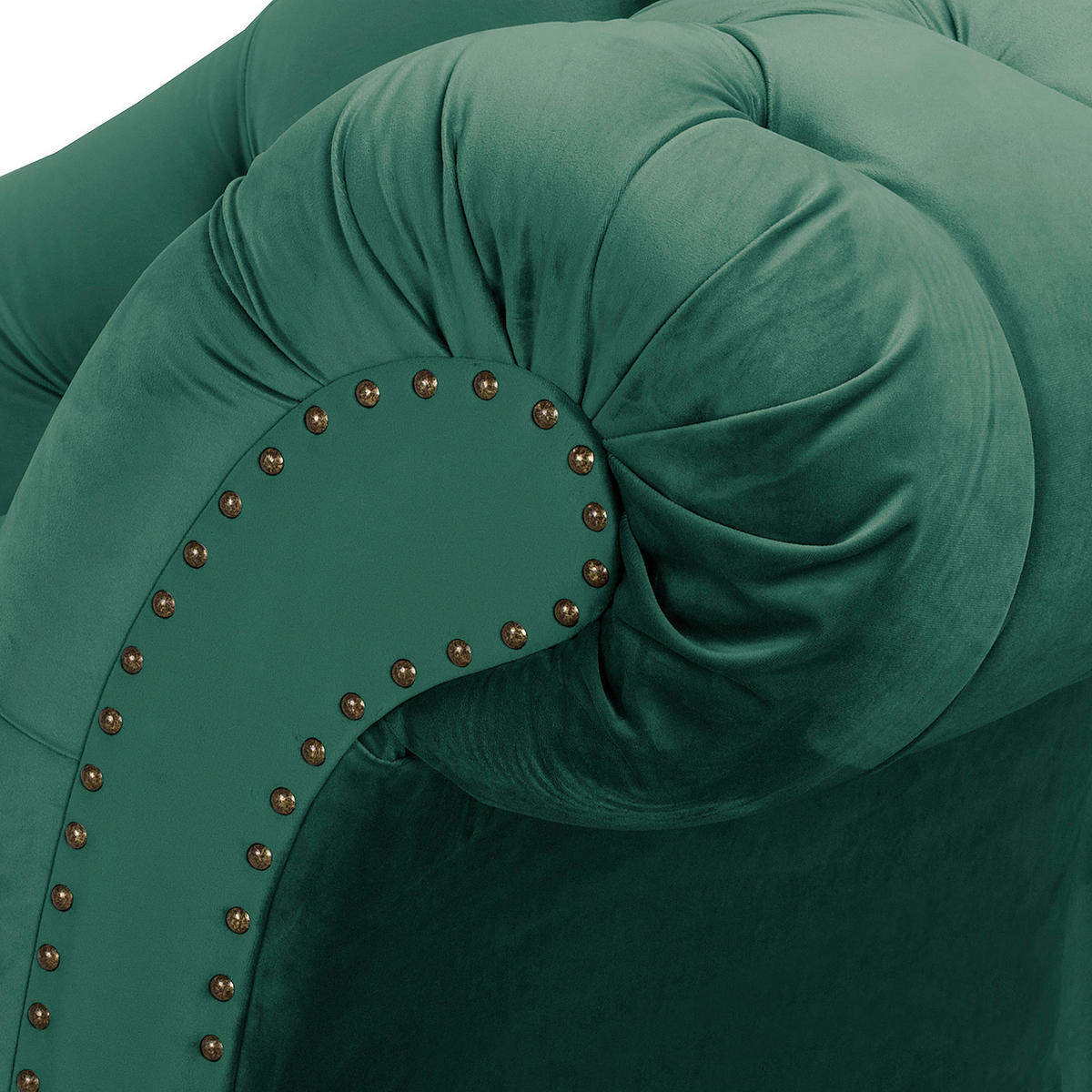 RÉCAMIERE Samt Grün  - Braun/Grün, Design, Holz/Textil (185/93/75cm) - Livetastic