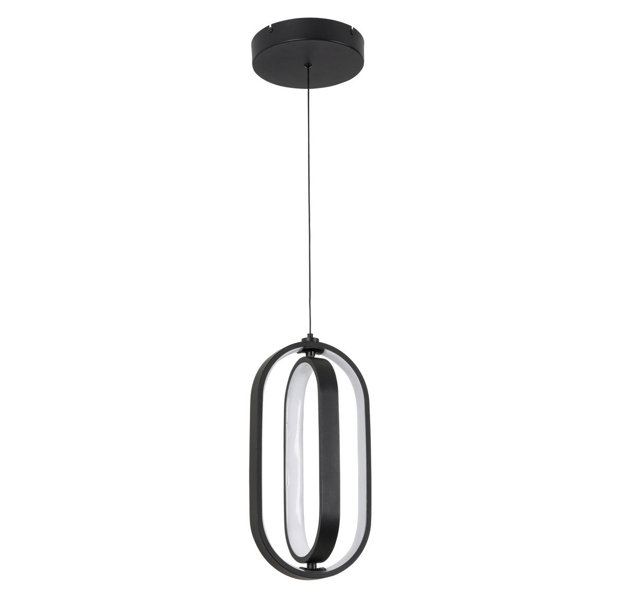 ZÁVESNÉ LED SVIETIDLO, 21/200 cm  - čierna, Design, kov/plast (21/200cm) - Novel