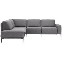 ECKSOFA in Flachgewebe Graphitfarben  - Schwarz/Graphitfarben, Design, Textil/Metall (210/260cm) - Johann Jakob