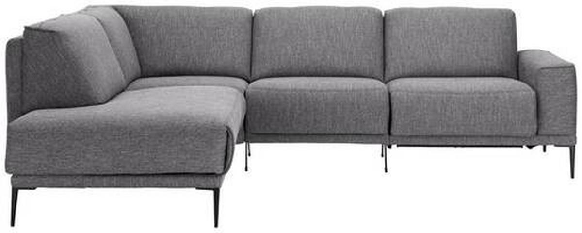 ECKSOFA in Flachgewebe Graphitfarben  - Schwarz/Graphitfarben, Design, Textil/Metall (210/260cm) - Johann Jakob