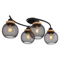 DECKENLEUCHTE 60/35/22 cm  - Schwarz/Braun, Basics, Holz/Metall (60/35/22cm) - Globo