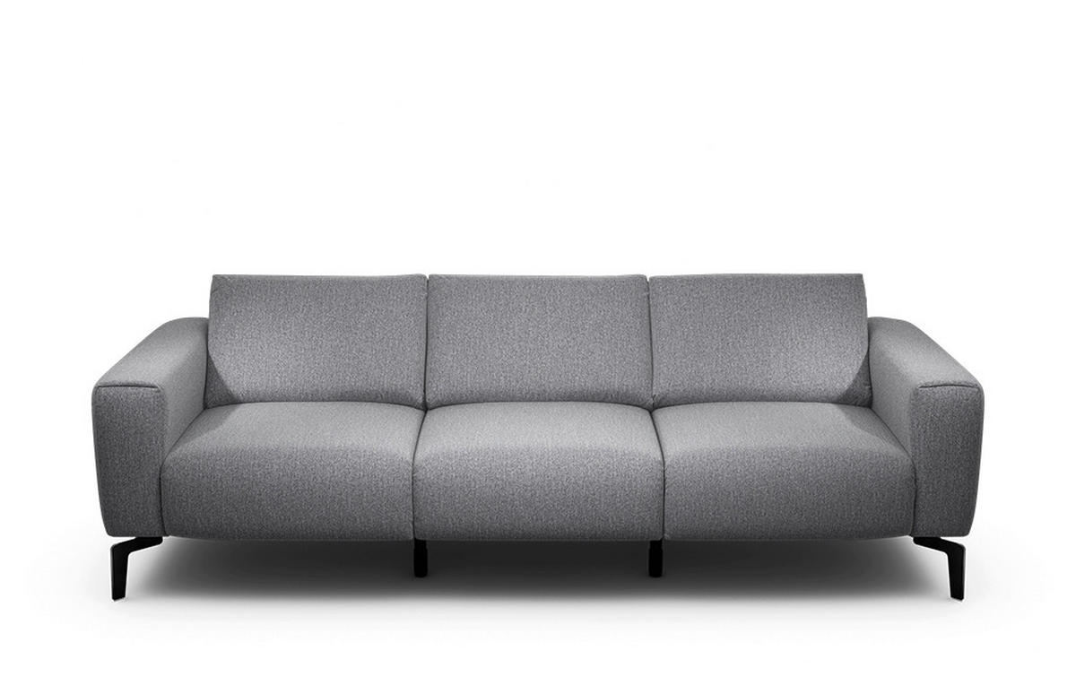 3-SITZER-SOFA Chenille Anthrazit  - Anthrazit/Schwarz, Design, Textil/Metall (250/86/86-94cm) - SENSOO