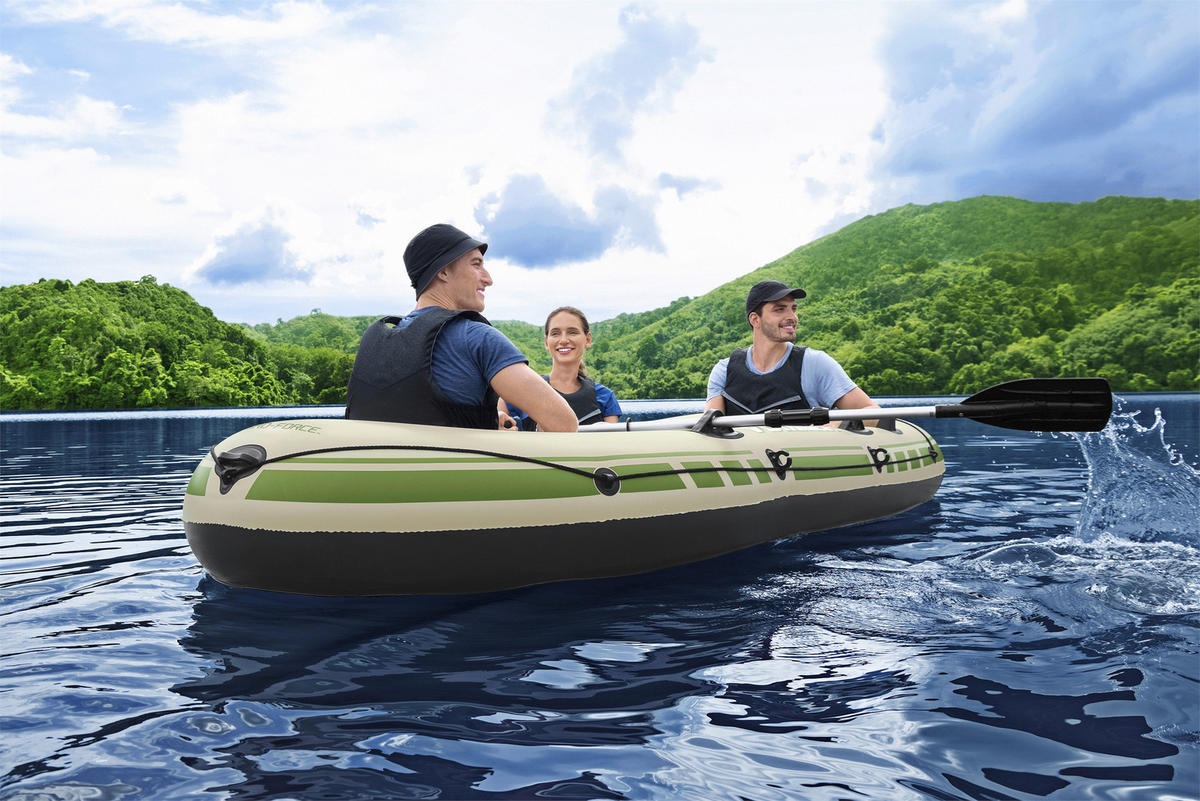 SCHLAUCHBOOT VOYAGER X3  - Beige/Olivgrün, KONVENTIONELL, Kunststoff/Metall (294/137/39cm) - Bestway