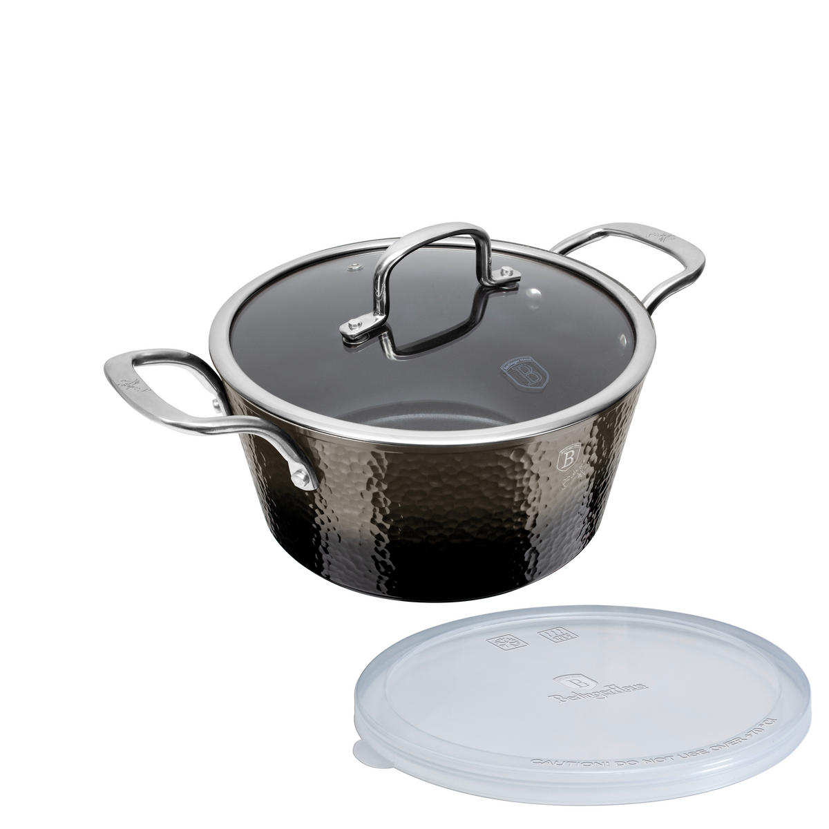 LONAC ZA PASTERIZACIJU  6,1 l  Shine Basalt Collection  - prozirna/crna, Osnovno, staklo/metal (28/12,4cm) - Berlinger Haus