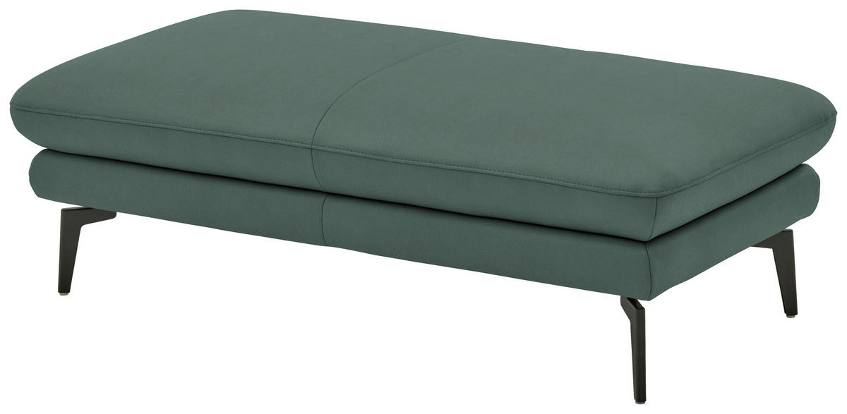 3-SITZER-SOFA in Echtleder Opal  - Opal/Schwarz, Design, Leder/Metall (222/86/104cm) - Dieter Knoll