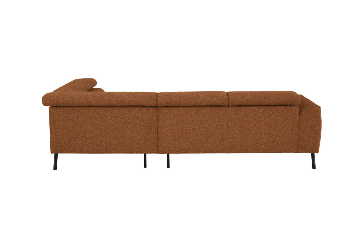 ECKSOFA in Struktur Rostfarben  280/205 cm  - Rostfarben/Schwarz, Design, Textil/Metall (280/205cm) - Xora