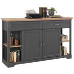 KOMMODE in 171/102/48 cm - Graphitfarben/Eiche Artisan, ROMANTIK / LANDHAUS, Holzwerkstoff/Metall (171/102/48cm) - Hom`in