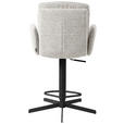 BARHOCKER Webstoff Beige Eisen Sitzfläche 360° drehbar, inklusive Armlehnen  - Beige/Schwarz, Design, Textil/Metall (55/92-117/54cm) - Novel
