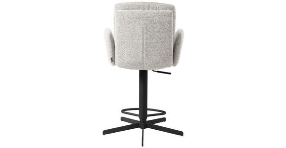 BARHOCKER Webstoff Beige Eisen Sitzfläche 360° drehbar, inklusive Armlehnen - Beige/Schwarz, Design, Textil/Metall (55/92-117/54cm) - Novel