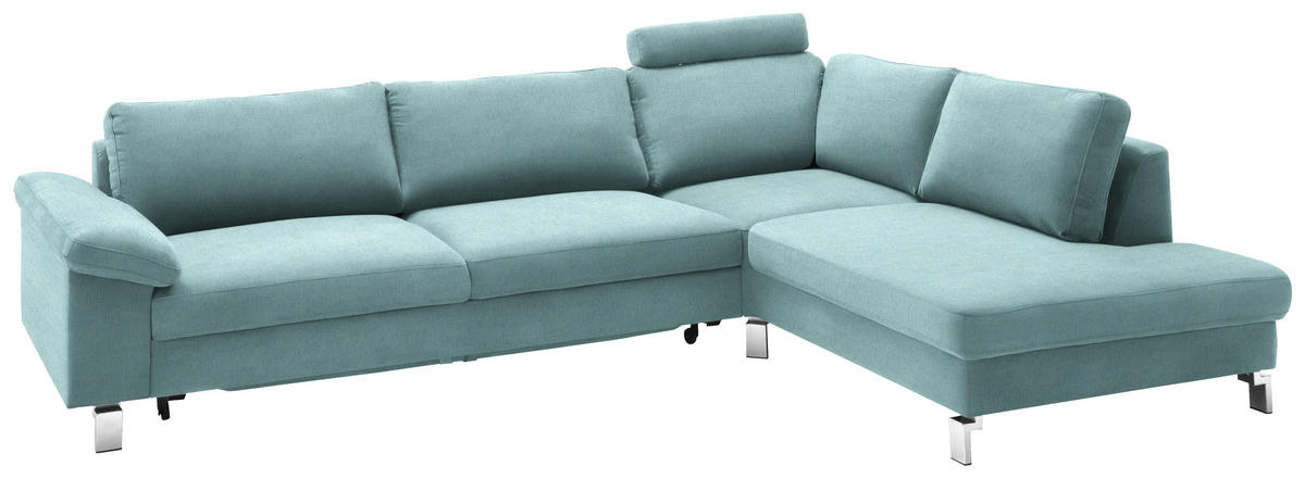 SAROKKANAPÉ textil kék  - krómszínű/kék, Design, textil/fém (281/200cm) - Pure Home Lifestyle