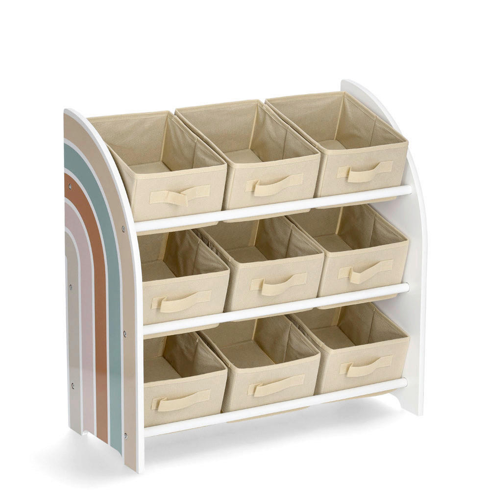 KINDERREGAL Rainbow Weiß, Beige  - Beige/Weiß, Basics, Holzwerkstoff/Textil (65/30/64cm) - Zeller Present