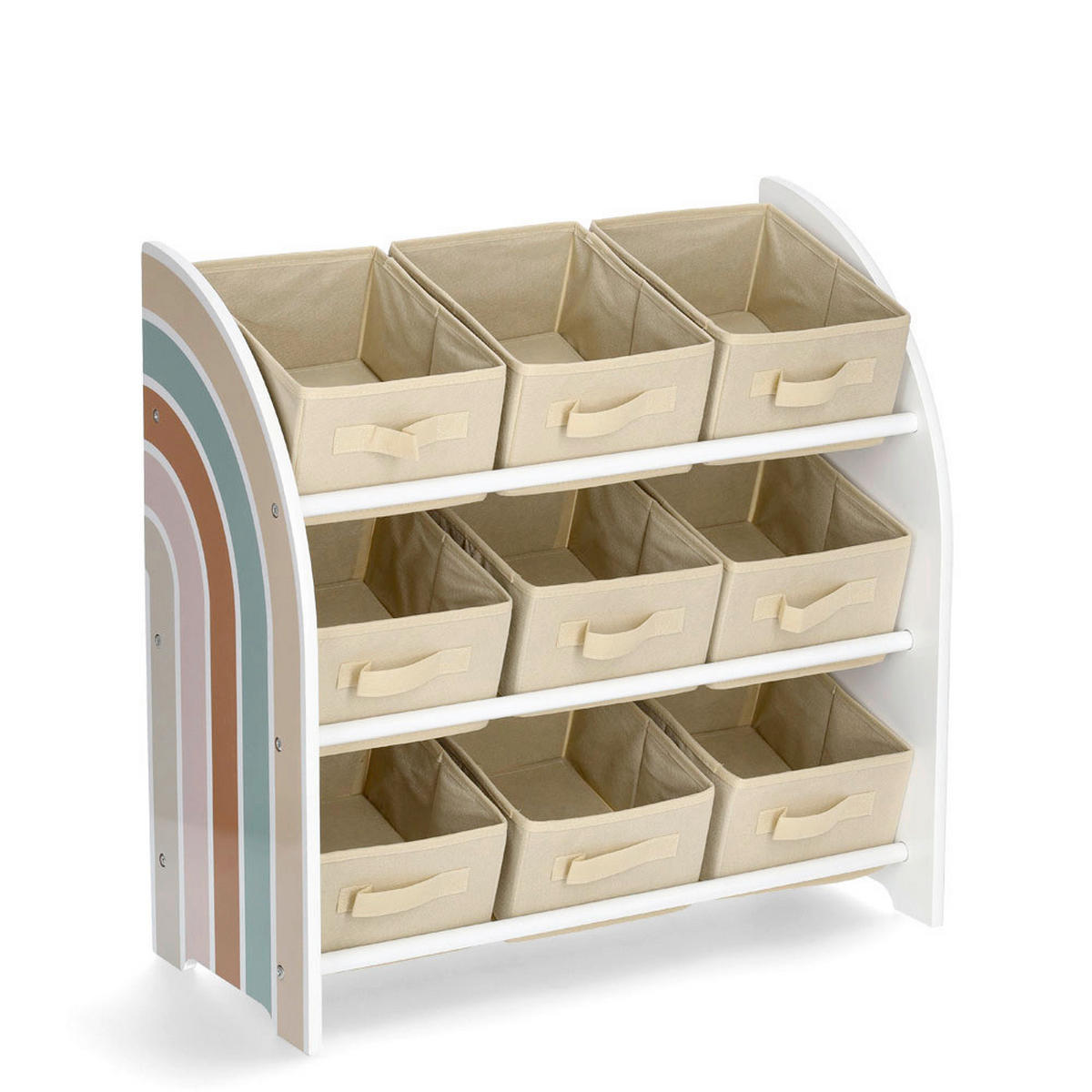 KINDERREGAL Rainbow Weiß, Beige  - Beige/Weiß, Basics, Holzwerkstoff/Textil (65/30/64cm) - Zeller Present