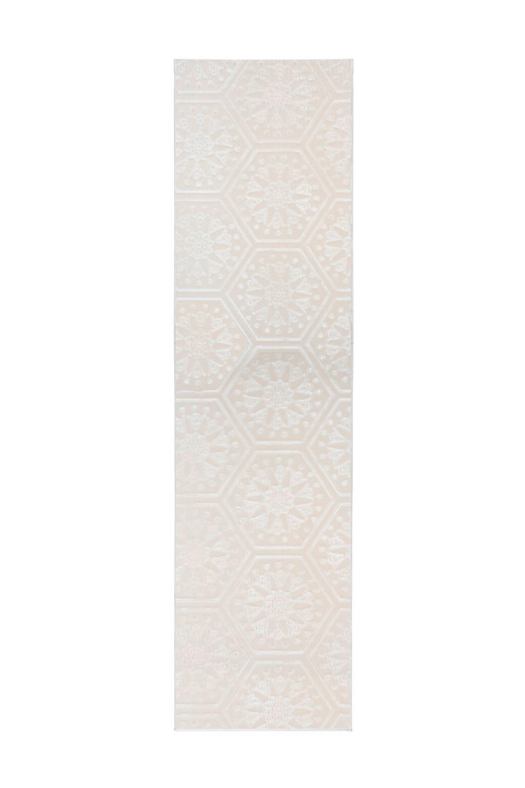 LÄUFER 80/300 cm Monroe 225 Weiß Weiß  - Weiß, KONVENTIONELL, Kunststoff/Textil (80/300cm)