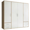 OMARA S KLASIČNIMI VRATI, bela, hrast sonoma  - bela/barve aluminija, Moderno, umetna masa/leseni material (206/195/60cm) - Xora